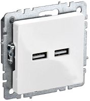 Розетка USB тип A+A без рамки IEK Brite РЮ10-1-БрБ 2-м. 3100мА белый картинка